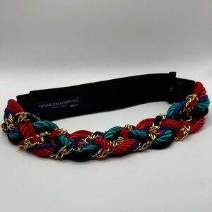 Ginnie Johansen Inc. vintage braided rope statement belt with gold-tone chain